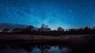 Night sky stars lake trees - night sky free wallpaper for desktop