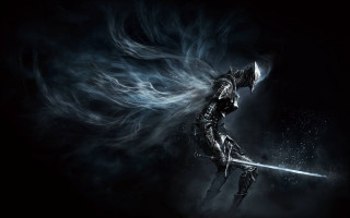 Black suit sword smoke night - smoke behind free wallpaper