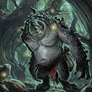 Large creature forest light face - free fantasy wallpaper for tablet