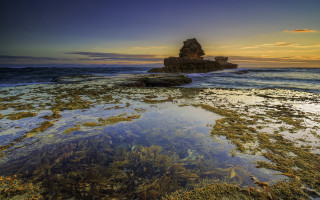Lake rock sky clouds island - a sky in the background free wallpaper