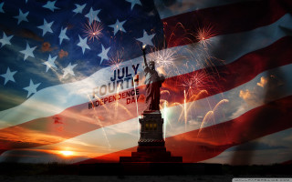 Statue liberty fireworks flag july - a statue of liberty free wallpaper