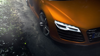 Car parked road sunlight hood - photorealistic lighting free wallpaper