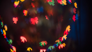 Colorful paper leaves blurry bokeh - bokeh free wallpaper