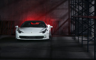 White sports car garage red 2 - the side of its free wallpaper