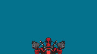 Deadpool guns blue red minimalism - a deadpool character holding free wallpaper