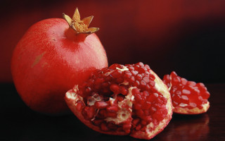 Pomegranate cutout table top red - a piece free wallpaper
