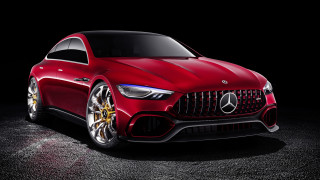 Red mercedes coupe dark room - a spotlight free wallpaper