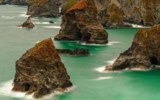 Rock cliff bird water impressionist - carl critchlow free wallpaper