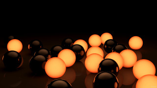 Black orange balls raytraced photorealism - ball free wallpaper for desktop
