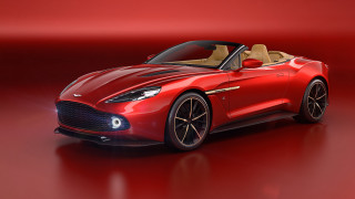 Red sports car studio photo 12 - a black floor free wallpaper
