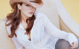 Woman cowboyhat couch braid photorealistic - ancell stronach free wallpaper