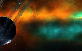 Black hole green orange blue - a black hole free wallpaper