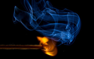 Matchstick blue smoke lit dark - arie smit free wallpaper