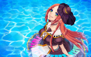 Woman long hair pool dress - a fan free wallpaper