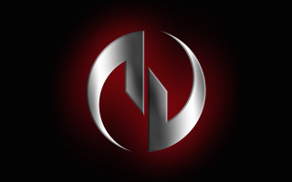 Silver red logo black background - a silver free wallpaper