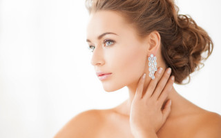 Constance anne parker diamond earring - a white curtain behind her free wallpaper