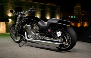 Black motorcycle night building lights - night free wallpaper