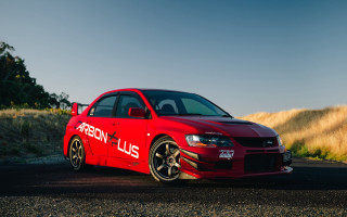 Red car cubofuturism forest road - cubofuturism free wallpaper