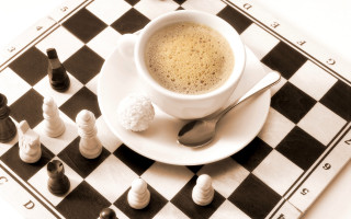 Coffee chessboard spoon chess set - a chess board free wallpaper
