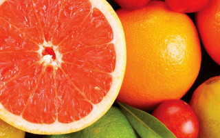 Grapefruit limes leaves oranges stilllife - fructose free wallpaper