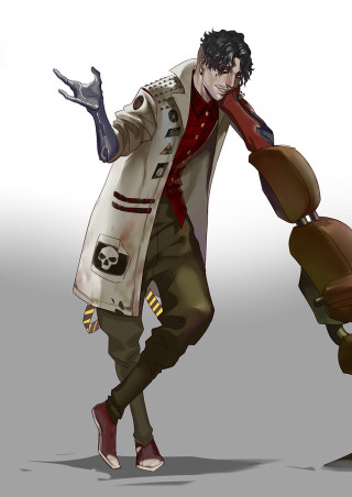 Man trench coat suitcase bag - dada free wallpaper for mobile