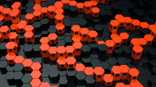 Orange cubes black surface redshift - a black surface free wallpaper for desktop