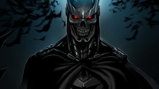 Batman red eyes cyberpunk armor - bat free wallpaper