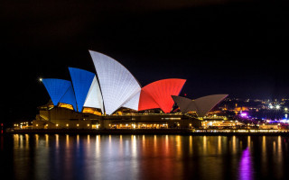 Large boat sails city night - sail free wallpaper for desktop