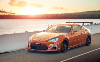 Car road ocean sunset beach - sunset time free wallpaper