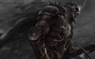 Demonic horned sword dark fantasy - a demonic creature free wallpaper
