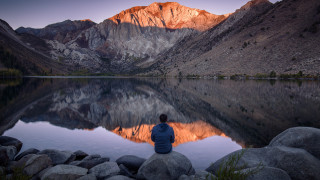 Mountain lake reflection rock outdoors - a mountain lake free wallpaper