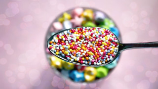 Spoon candy sprinkles pink background - a spoon free wallpaper