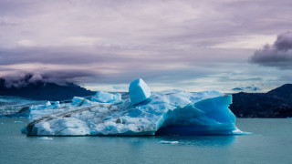 Iceberg lake mountains clouds ecological 2 - a large iceberg free wallpaper