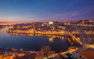 City bridge river night lights - almada negreiro free wallpaper