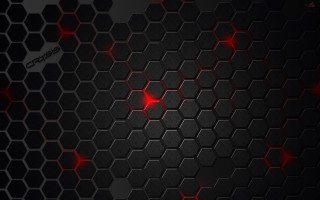 Black red background hexagons lights - hexagonal shape free wallpaper for desktop