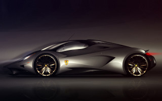 Futuristic car red light front - body free wallpaper