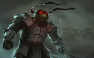 Demon man suit red eyes - cinematic concept art free wallpaper