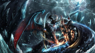 Dragon demon snow fantasy warrior - brom free wallpaper