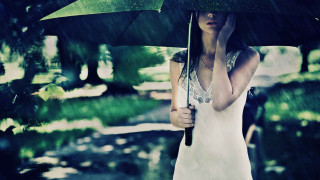 Woman umbrella rain park sunny - fiona stephenson free wallpaper