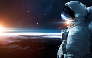 Astronaut sun earth space station - an astronaut free wallpaper