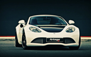 White sports car building headlights - artgem free wallpaper for desktop