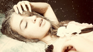 Woman blowing wind snow night - araceli gilbert free wallpaper for desktop
