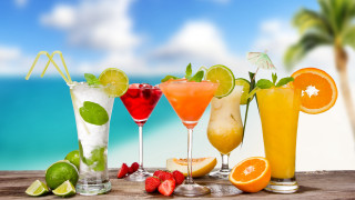 Summer vibrancy beach drinks palm - summer vibrancy free wallpaper