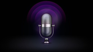 Microphone purple black silver hologram - diffuse lighting free wallpaper for desktop