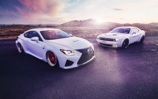 White sports cars mountains sunset - fletcher martin free wallpaper