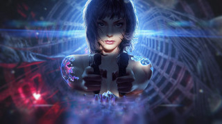 Eve ryder cyberpunk holography aiming - ghost in the shell free wallpaper