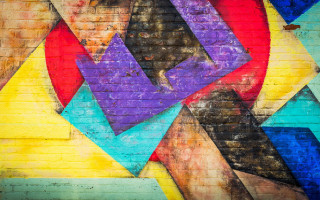 Colorful wall cubist portrait abstract - side of its free wallpaper