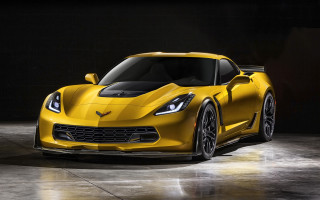 Yellow sports car dark room 30 - a black background and a spotlight free wallpaper