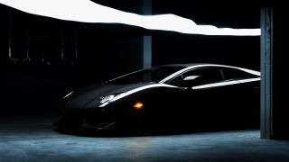 Black sports car dark room 28 - door free wallpaper