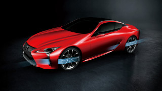 Red sports car dark room 31 - the front free wallpaper